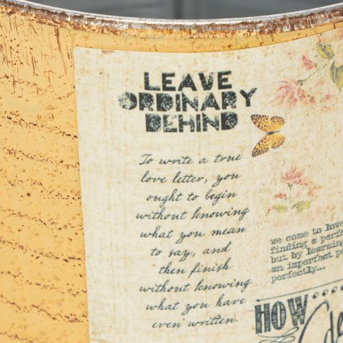 Prodotto Vaso/scatola in stile vintage con scritta decorativa per interni, 11 cm, 3 pezzi