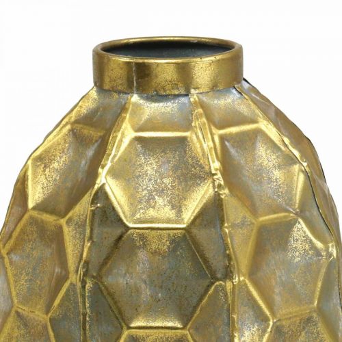 Vaso vintage oro vaso di fiori a nido d&#39;ape Ø22,5 cm H31 cm