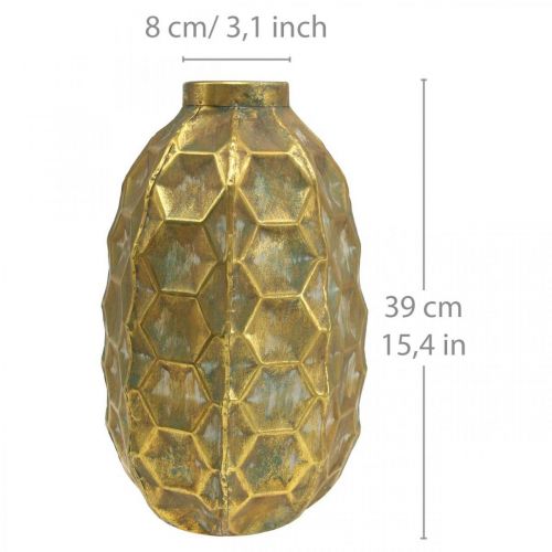 Prodotto Vaso vintage oro vaso di fiori a nido d&#39;ape Ø22,5 cm H31 cm