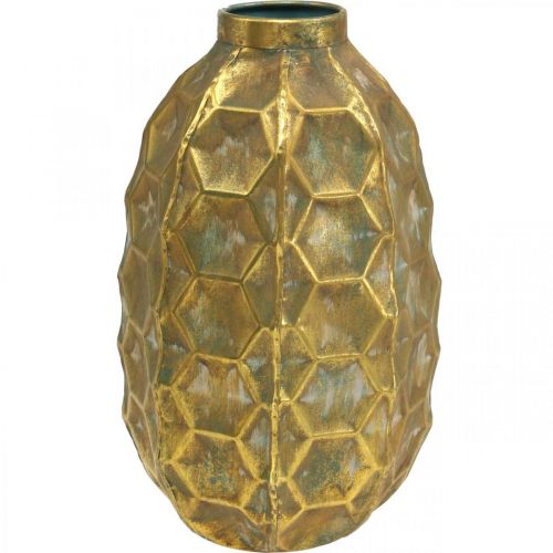 Vaso vintage oro vaso di fiori a nido d&#39;ape Ø23cm H39cm