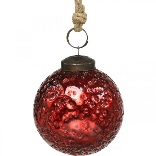 Prodotto Palline di Natale vintage palle di albero di Natale in vetro rosse Ø8cm 4pz