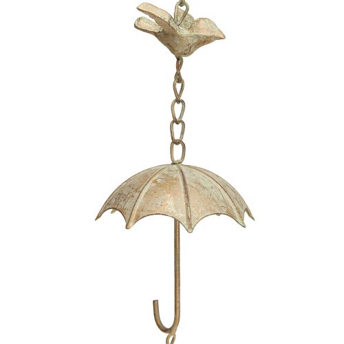 Prodotto Decorazione in metallo con campanellino eolico vintage con ombrello e campana 70 cm