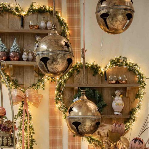 Floristik24 Pallina decorativa vintage Morsetto per campanella di Natale XXL Ø25cm