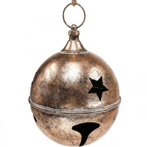 Floristik24 Pallina decorativa vintage Morsetto per campanella di Natale XXL Ø25cm