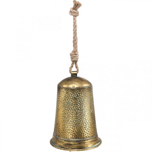 Floristik24 Deco campana metallo ottone ditale vintage Ø25cm H34cm