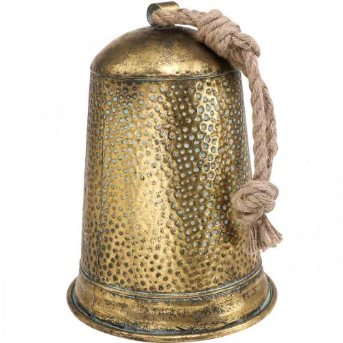 Floristik24 Deco campana metallo ottone ditale vintage Ø25cm H34cm