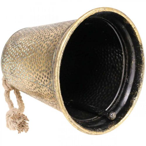 Floristik24 Deco campana metallo ottone ditale vintage Ø25cm H34cm