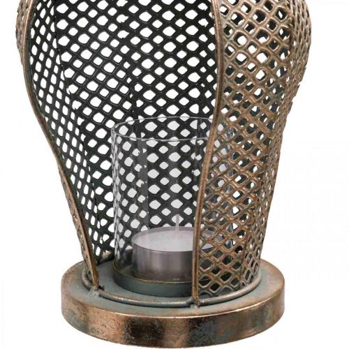 Floristik24 Lanterna Vintage Gufo Lanterna da Giardino Portacandele Oro H29cm