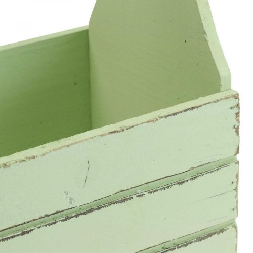 Floristik24 Fioriera vintage fioriera in legno verde 28×14×31cm