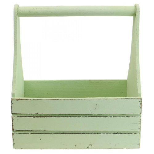Floristik24 Fioriera vintage fioriera in legno verde 28×14×31cm