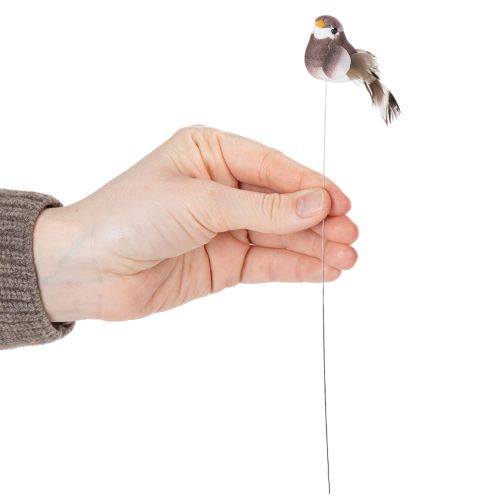 Prodotto Uccelli decorativi, decorazioni artificiali per la casa, occasioni primaverili, con piumaggio colorato fatto di piume vere, 5 cm, 18 pezzi