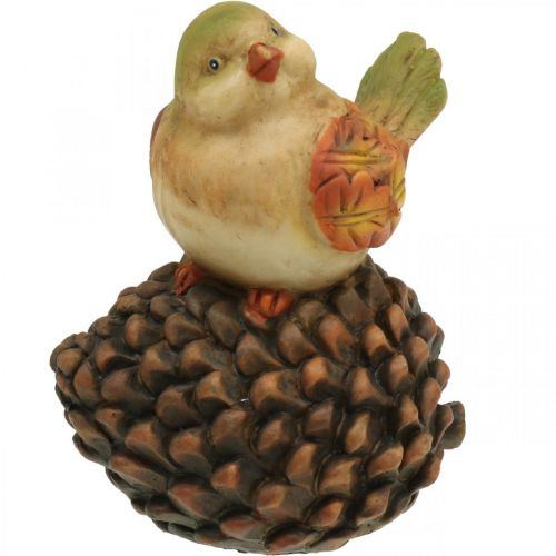 Tavolo decorativo autunnale, decorazione per uccelli, coni decorativi, figura di uccello H19cm