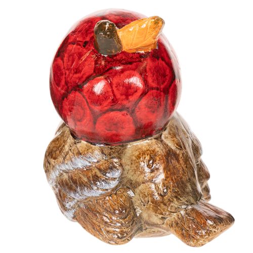 Statuetta decorativa di uccello con cappello di mela rossa, decorazione autunnale, 13 cm | Floristik24.it