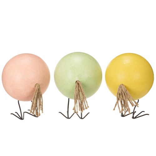 Prodotto Statuette decorative a forma di pulcino come allegro elemento di attrazione per la primavera e la Pasqua, 12 cm, 3 pezzi