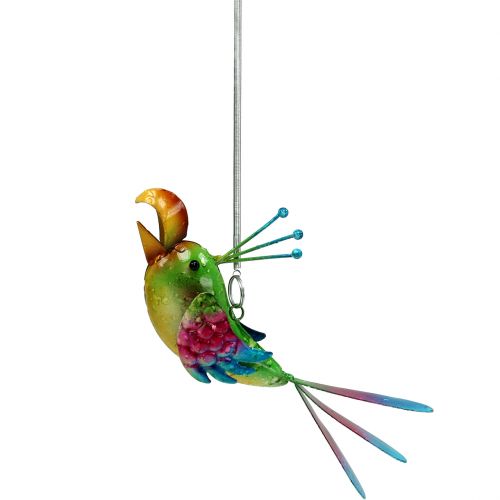 Floristik24 Uccello da appendere verde, rosa, blu 19,5 cm