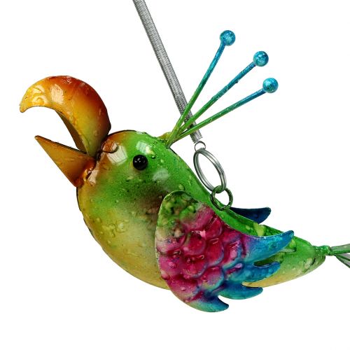 Floristik24 Uccello da appendere verde, rosa, blu 19,5 cm