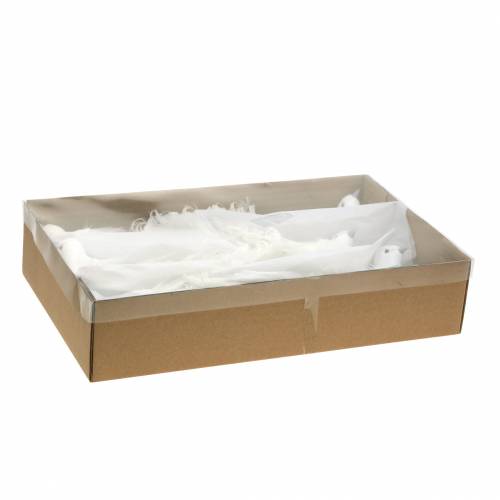 Floristik24 Colomba su filo bianco 10cm 6pz