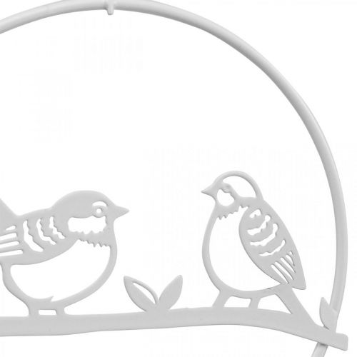Uccello deco decorazione finestra primavera, metallo bianco Ø12cm 4 pezzi