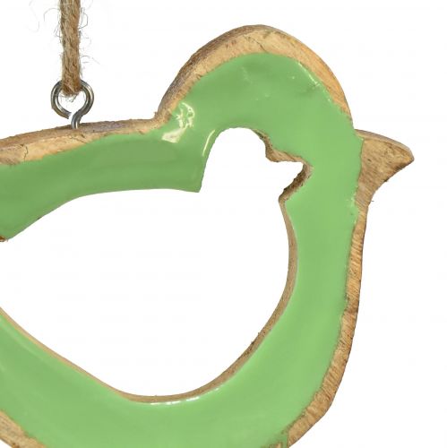 Prodotto Appendino decorativo in legno decorazione uccello verde naturale 15,5x1,5x16 cm