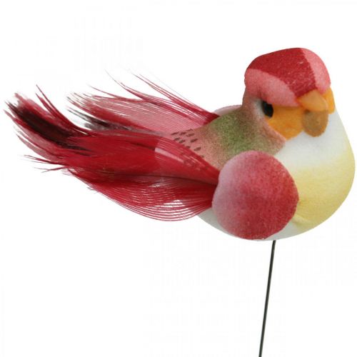 Prodotto Molla, uccellino sul filo, spine di fiori colorati H2.5cm 24pz