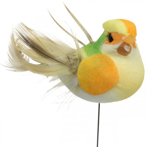 Floristik24 Primavera, uccello su filo, tappi per fiori colorati H2,5 cm 24 pz