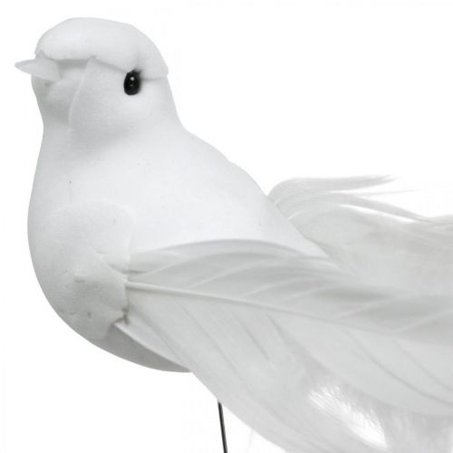 Addobbi nuziali, colombe su filo, colombe nuziali bianche H4.5cm 12pz