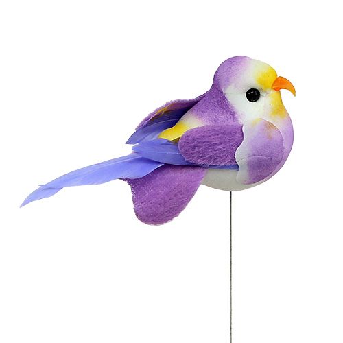 Floristik24 Uccello su una specie di filo colorato 7 cm 12 pezzi