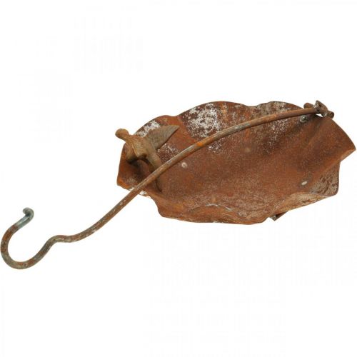 Floristik24 Bagno per uccelli decorativo, mangiatoia in acciaio inossidabile, bagno per uccelli antico Ø28cm H74cm