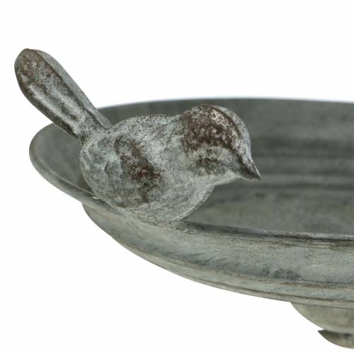Floristik24 Mangiatoia per uccelli da appendere in metallo grigio, ruggine, lavato bianco Ø21cm H27cm