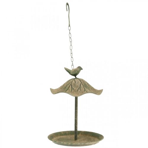 Vasca da bagno per uccelli da appendere in metallo Vasca da bagno per uccelli da giardino aspetto antico H28cm
