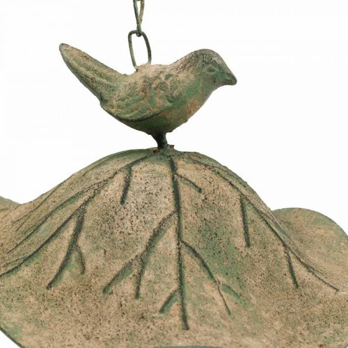 Vasca da bagno per uccelli da appendere in metallo Vasca da bagno per uccelli da giardino aspetto antico H28cm