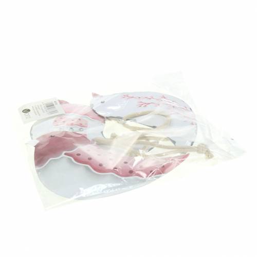 Floristik24 Uccellino da appendere bianco, rosa antico metallo assortito 9 cm 3 pezzi