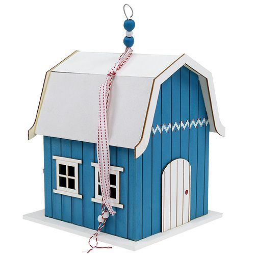 Floristik24 Casetta per uccelli, decorazione casa blu 21 cm x 30 cm