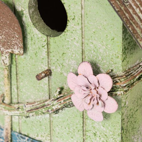 Prodotto Casetta per uccelli con decorazione floreale, decorazione romantica per casa di campagna, 19 cm