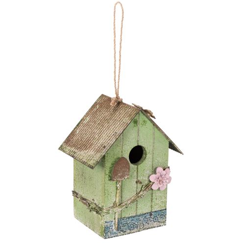 Prodotto Casetta per uccelli con decorazione floreale, decorazione romantica per casa di campagna, 19 cm