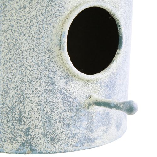 Prodotto Casetta per uccelli da appendere in metallo bianco blu Ø15cm H21cm
