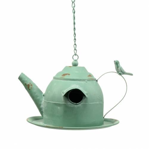 Floristik24 Teiera Birdhouse da appendere verde menta H15cm