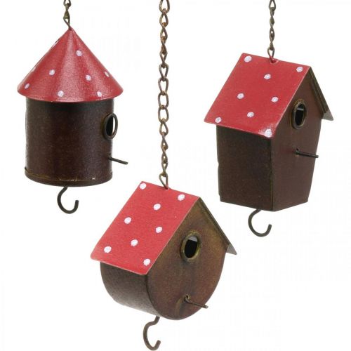 Prodotto Nido decorativo, casetta per uccelli da appendere, L34–37cm 3pz