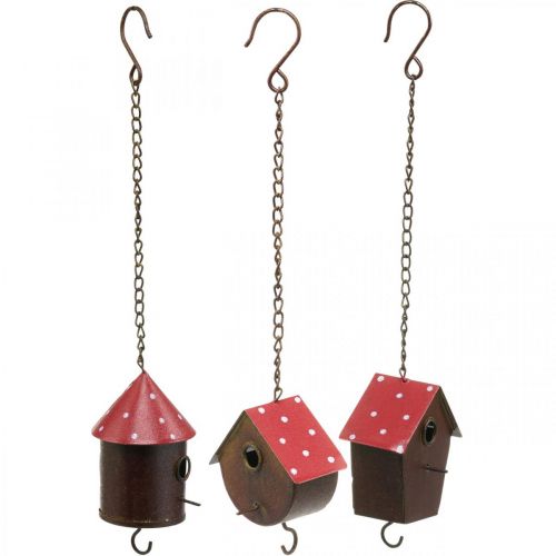Prodotto Nido decorativo, casetta per uccelli da appendere, L34–37cm 3pz