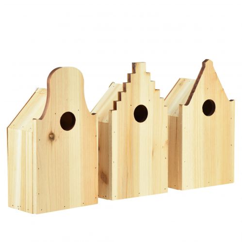 Casetta per nidi in legno per casetta per uccelli, cinciallegra, abete H22,5 cm, 3 pezzi