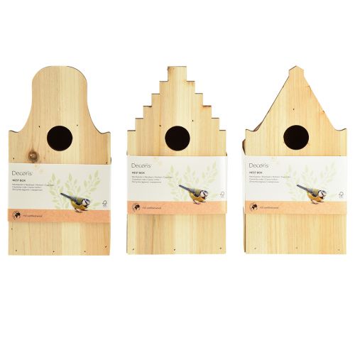 Prodotto Casetta per nidi in legno per casetta per uccelli, cinciallegra, abete H22,5 cm, 3 pezzi