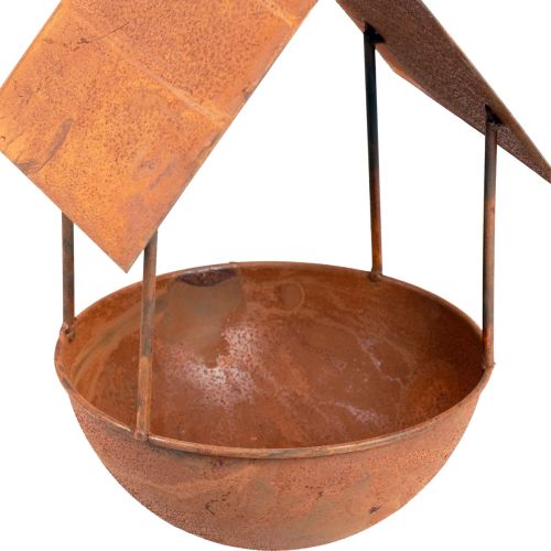 Floristik24 Casetta decorativa per uccelli, vasca per uccelli, patina, decorazione da giardino, 18,5×20×33 cm
