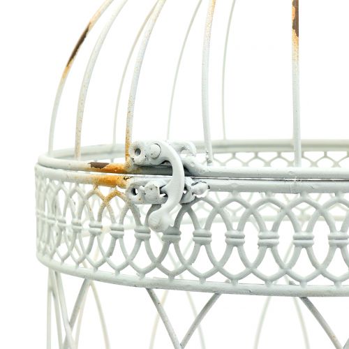 Floristik24 Voliera vintage tonda bianca Ø22 / 18cm 2 pezzi