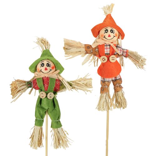 Pali per spaventapasseri con fiori verdi arancioni H16cm 16 pezzi