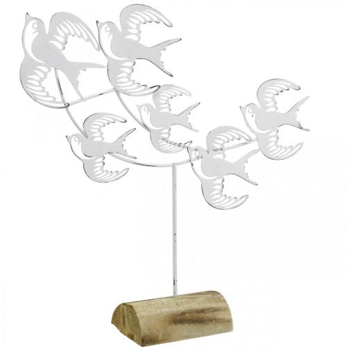 Floristik24 Rondini, decorazioni per la tavola, decorazioni per uccelli da posizionare Bianco, colori naturali Shabby Chic H33.5cm L32.5cm