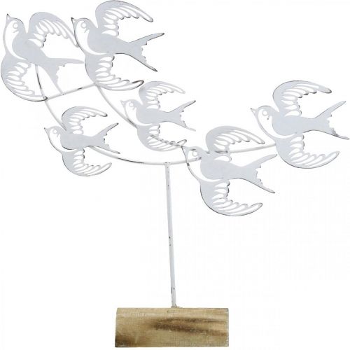 Floristik24 Rondini, decorazioni per la tavola, decorazioni per uccelli da posizionare Bianco, colori naturali Shabby Chic H33.5cm L32.5cm