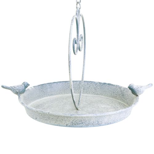 Prodotto Decorazione in metallo per vasca per uccelli Cuore Bianco Blu Appeso Ø21,5cm