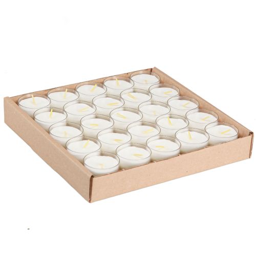 Prodotto Candele votive bianche con ciotola Ø4,3cm 25 pz