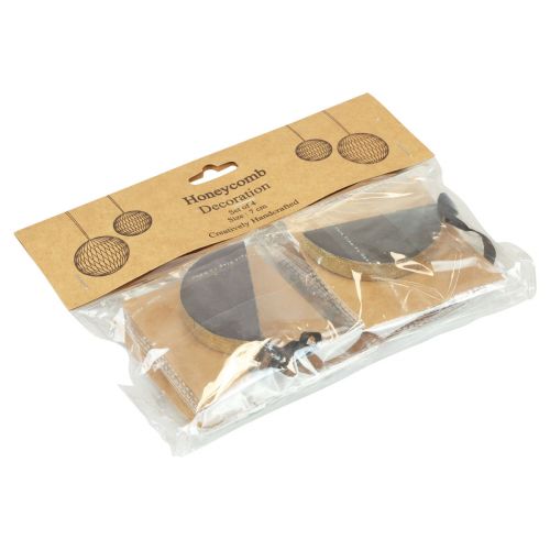 Prodotto Palline a nido d'ape Palline natalizie a nido d'ape oro nero Ø7cm 4 pezzi