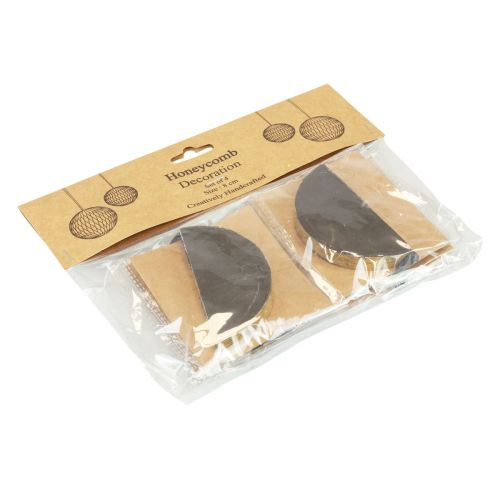 Prodotto Palline a nido d'ape Palline natalizie a nido d'ape oro nero Ø8cm 4 pezzi